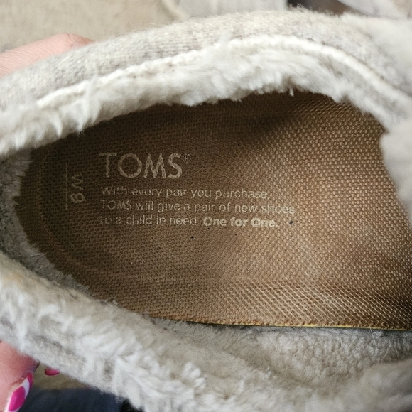 TOMS Del Rey Charcoal Wool with Shearling Shoes Women's 9 - Picture 8 of 9